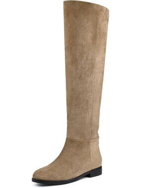 Women's Black Suede 3-Way Convertible Fold Over Slouchy Knee High Boots